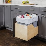 Pre-assembled 50Qt Double Pullout Waste Container System - CAN-WBMD50G