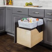 Pre-assembled 35Qt Double Pullout Waste Container System - CAN-WBMD35B