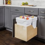 Pre-assembled 35Qt Double Pullout Waste Container System - CAN-WBMD35WH