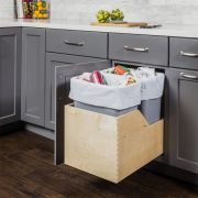Pre-assembled 35Qt Double Pullout Waste Container System - CAN-WBMD35G
