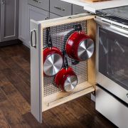 6" Base Cabinet Filler with Stainless Steel Pegboard Organizer - BFPOSS6