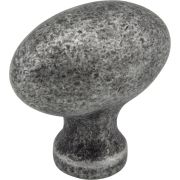1-9/16" Overall Length Distressed Antique Silver Football Lyon Cabinet Knob - 3991SIM