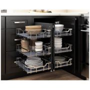 Extra Polished Chrome Baskets for 18" STORAGE WITH STYLE® Blind Corner Organizer