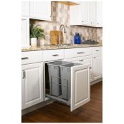 Wire Double 35qt Trashcan Pullout with Soft-close Slides