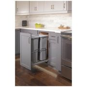 Wire Double 50qt Trashcan Pullout with Soft-close Slides
