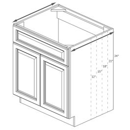 Reduce sink base cabinet depth 24" - 12"