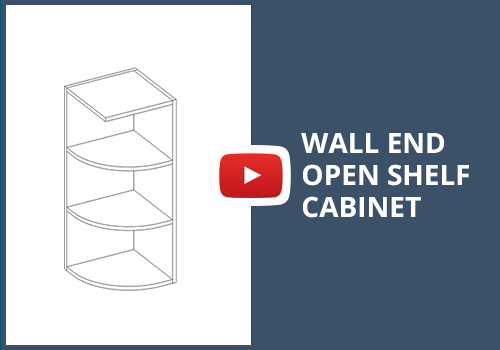 Frameless Assembly Wall End Open Shelf Cabinet Assembly