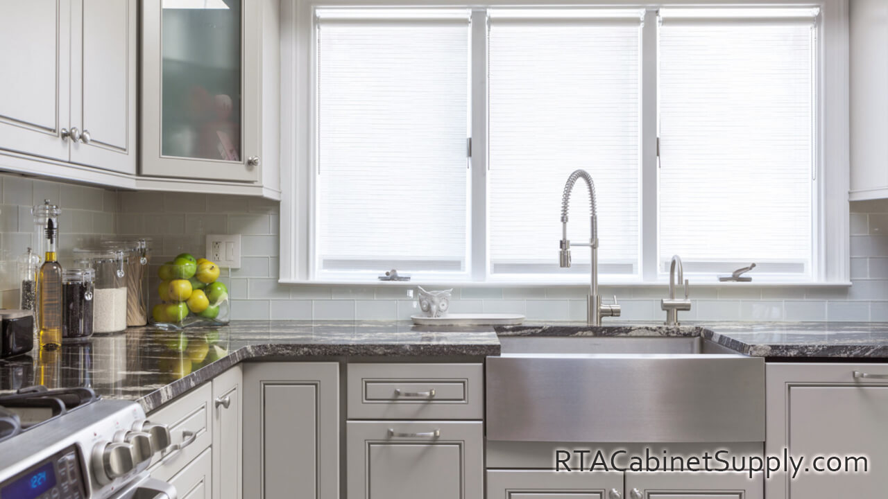 Aspen Grey sink base cabinet.