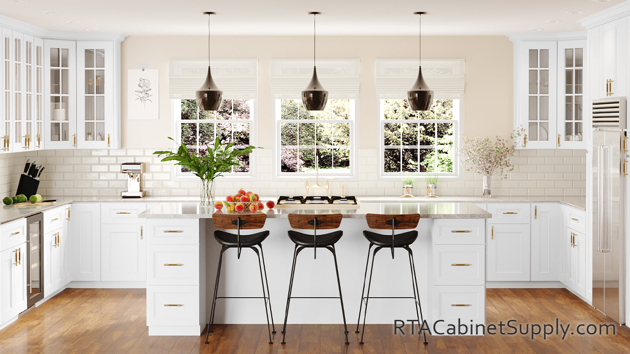 Bristol White kitchen full view.
