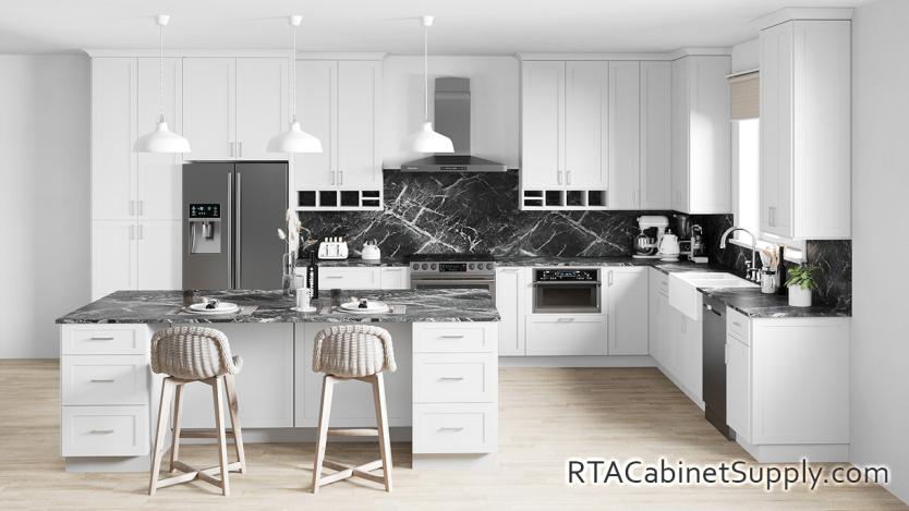 Chatham Frost kitchen full view with an island.