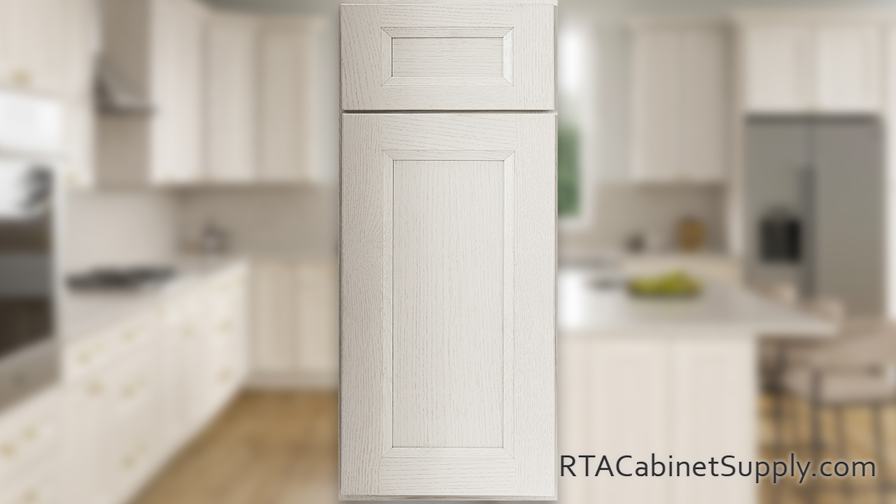 Easton Ivory Oak cabinet front.