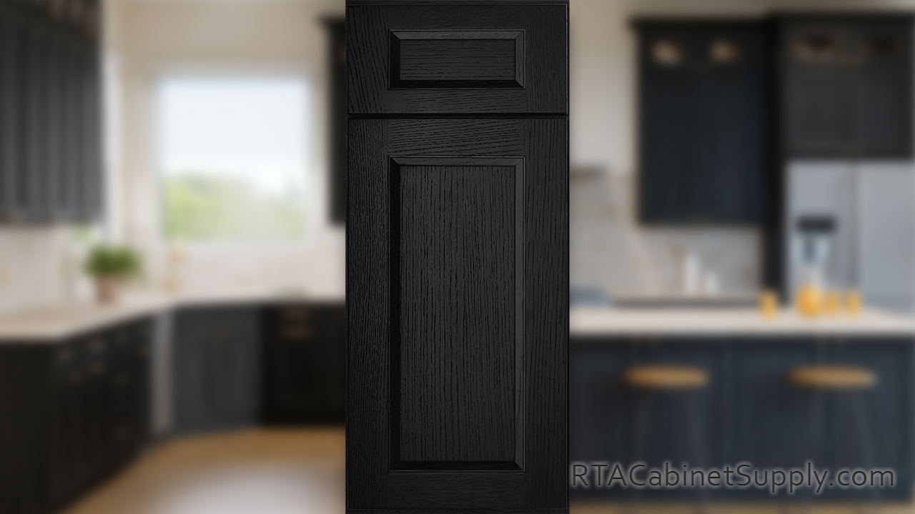Easton Obsidian Oak cabinet front.