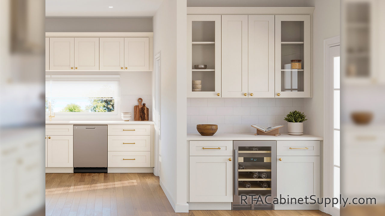 Madison Dune Shaker kitchen with a bar.