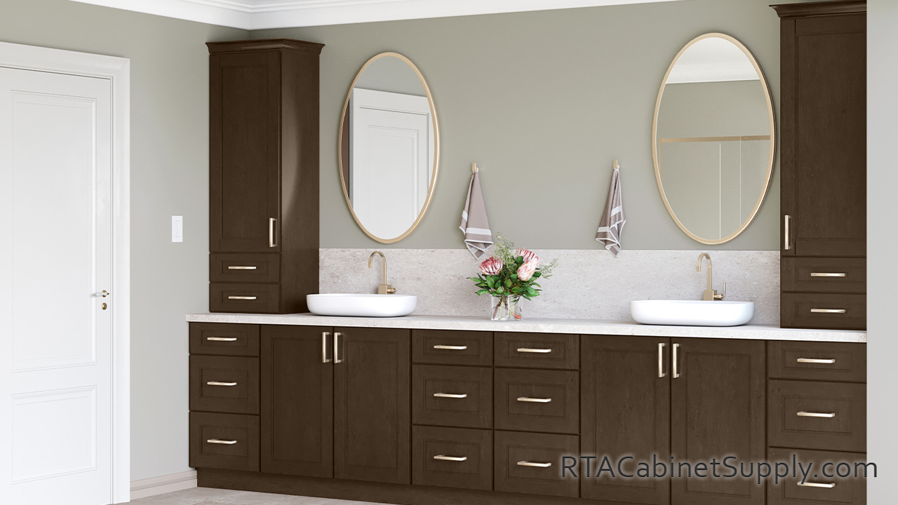 Malibu Kona bathroom vanity cabinets full view.