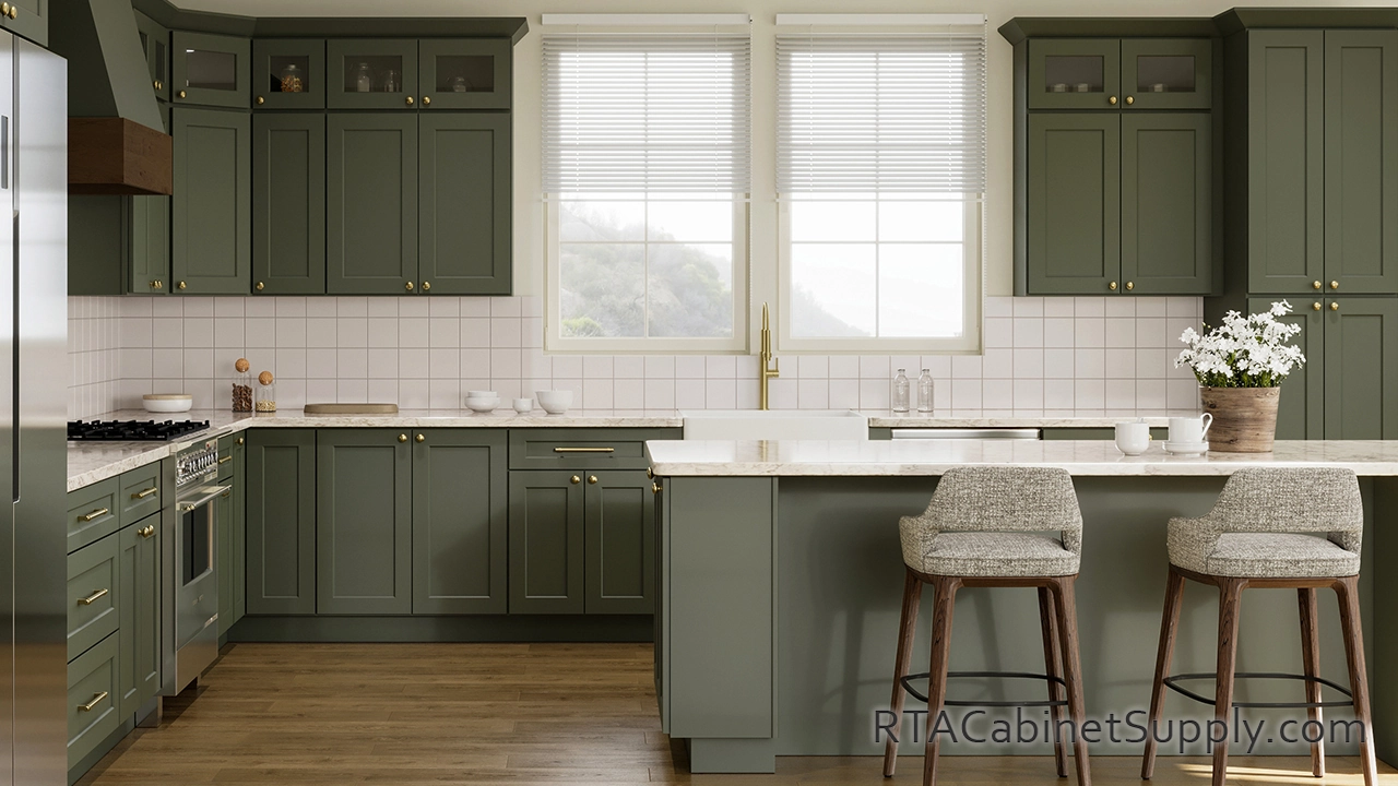 Green Kitchen Cabinets
