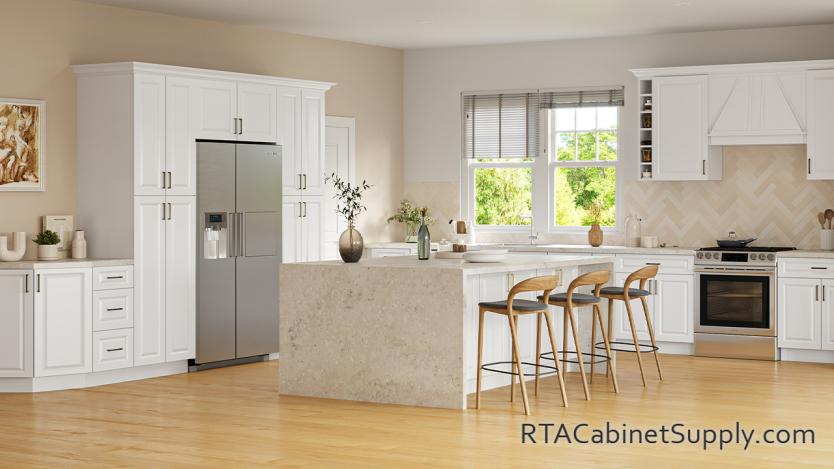 Verona White kitchen angle view.