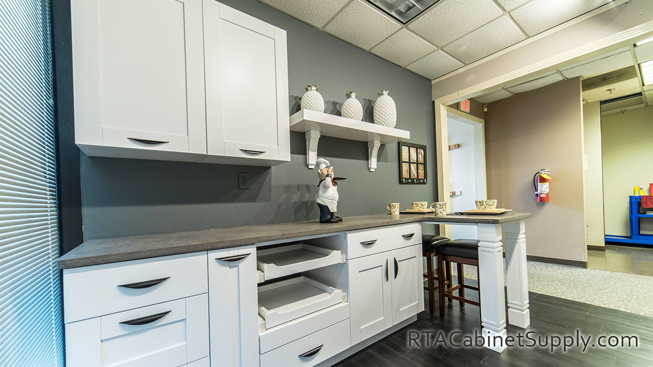 Anchester White kitchen angle view.