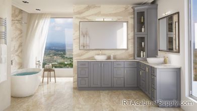 Madison Grey Shaker Bathroom Completed Project