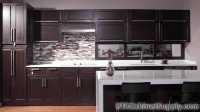 Modern Espresso Cabinet Line Completed Project