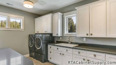 Classic White Shaker Bathroom Cabinet Line Completed Project
