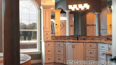 Belfast Cream Glaze Bathroom Cabinet Line Completed Project