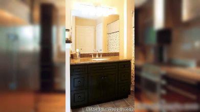 Modern Espresso Bathroom Finished Cabinets