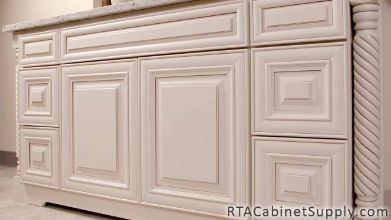 Belfast Cream Glaze Bathroom Cabinets Completed Project