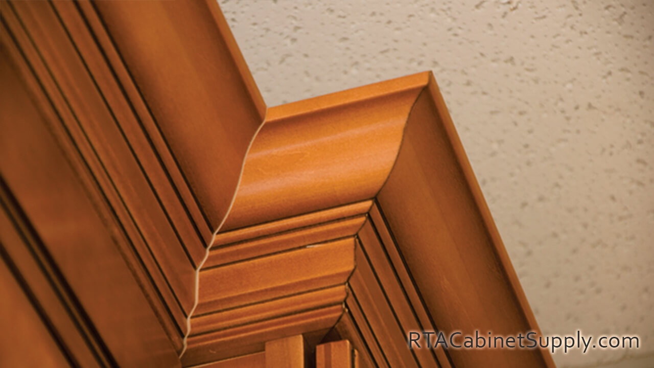 Windsor Cinnamon Glaze kitchen close up view with a wall cabinet.