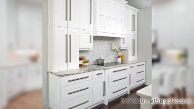 Modern White Shaker Kitchen Cabinet Line Completed Project