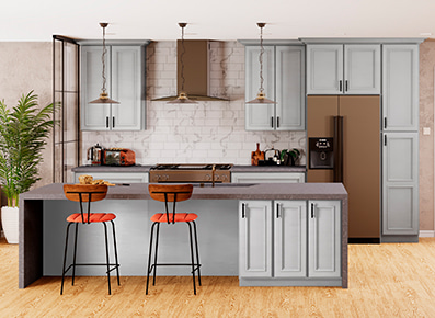 Hartford Nickel - Pre-Assembled Kitchen Cabinets
