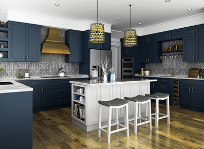 Madison Blue Shaker - Pre-Assembled Kitchen Cabinets