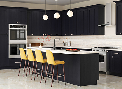 Newport Blaze Black Shaker - Ready to Assemble Kitchen Cabinets