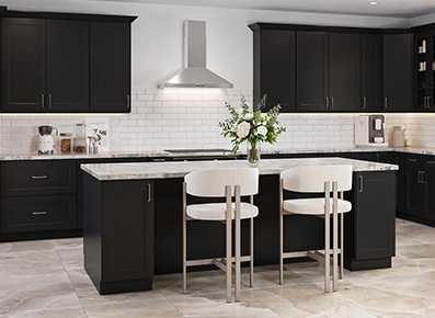 Salem Black Shaker - Ready to Assemble Kitchen Cabinets