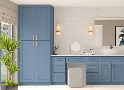 Newport Blue Shaker Bathroom Vanities