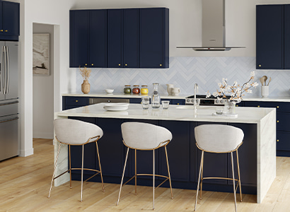 York Slim Blue Shaker - Ready to Assemble Kitchen Cabinets