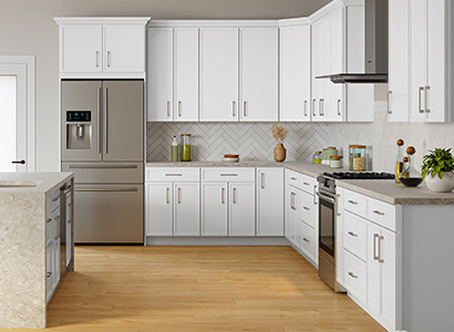 York Slim White Shaker - Ready to Assemble Kitchen Cabinets