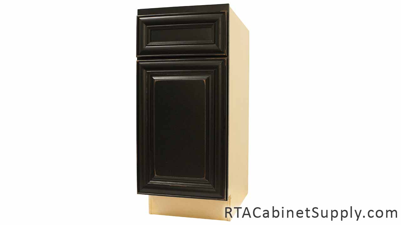 Distressed Black Ready To Assemble Cabinets